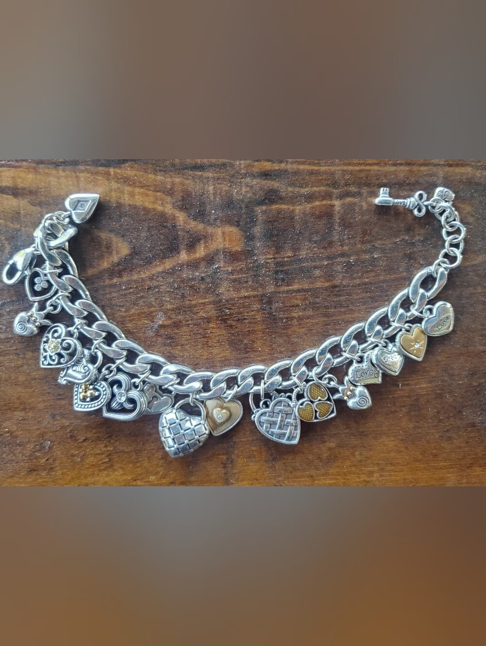 Brighton One Heart Charm Bracelet - Silver & Gold Accents - Picture 3 of 3